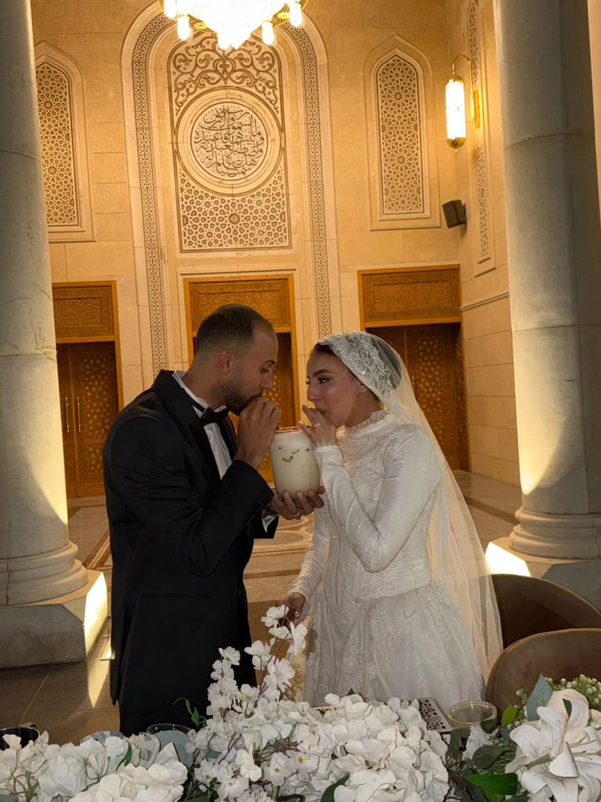 A couple celebrating their wedding in an elegant venue, from the FETE presentation